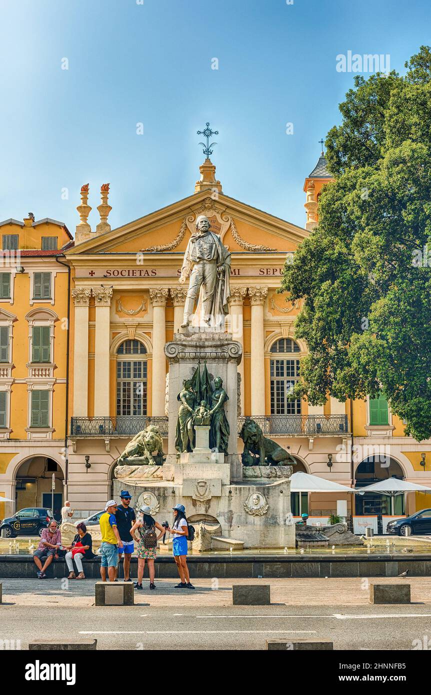 Place Garibaldi, einer der schönsten Plätze in Nizza, Frankreich Stockfoto