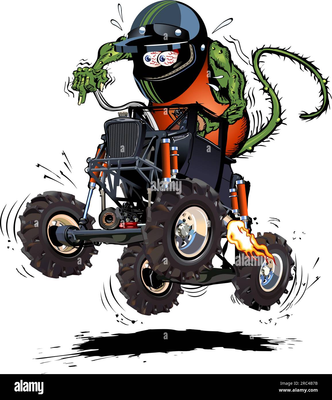 Cartoon Monstertruck-Rattenstab. Verfügbares EPS-10-Vektorformat, getrennt nach Gruppen und Ebenen, für eine einfache Bearbeitung Stock Vektor