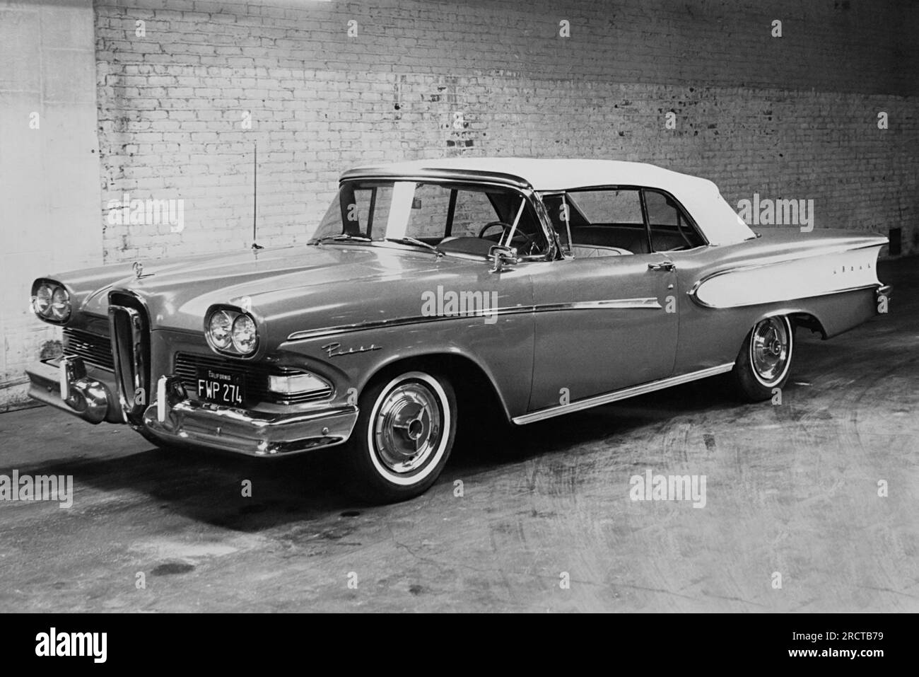 Vereinigte Staaten: 1958 Ein 1958 Edsel Cabrio von Ford. Stockfoto