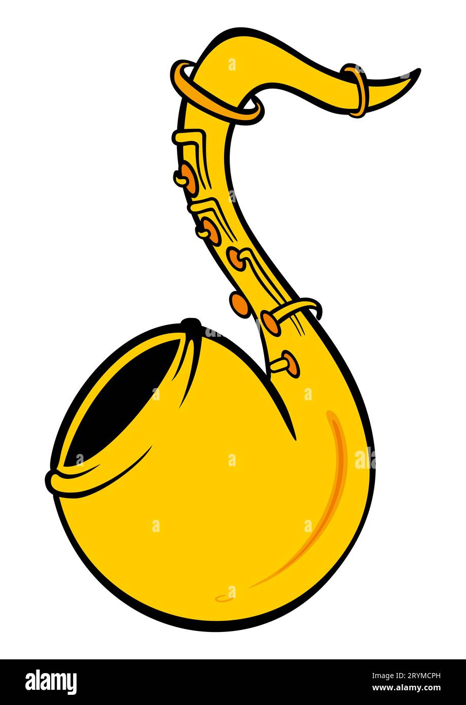 Sax-Instrument im Cartoon-Stil Stockfoto