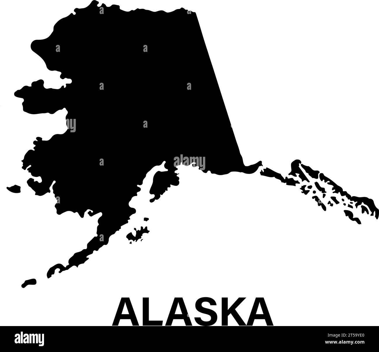 Alaska State Map Silhouette Symbol Stock Vektor