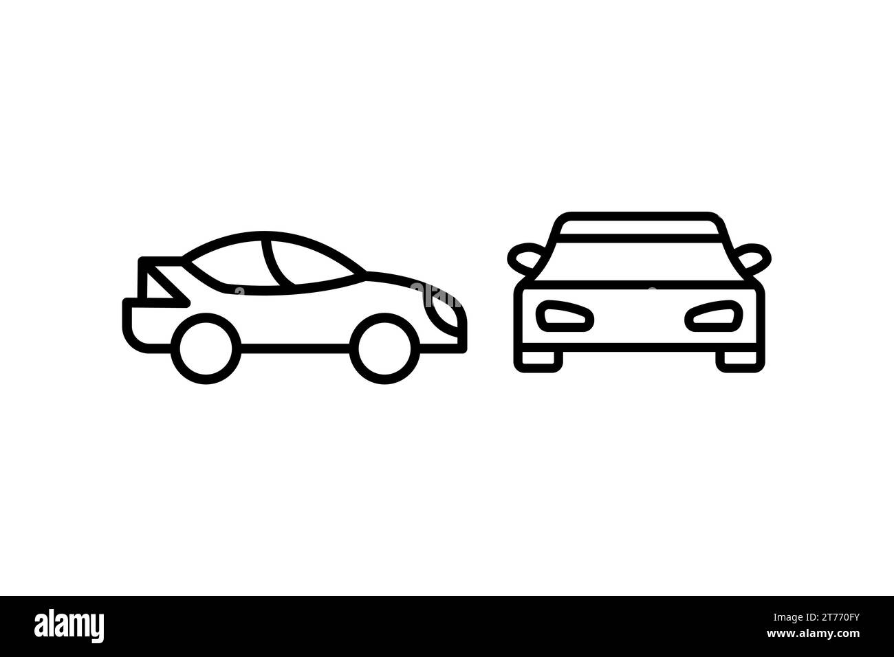 Symbolgruppe für Vektorlinie des Fahrzeugs. Transportsymbol Stock Vektor