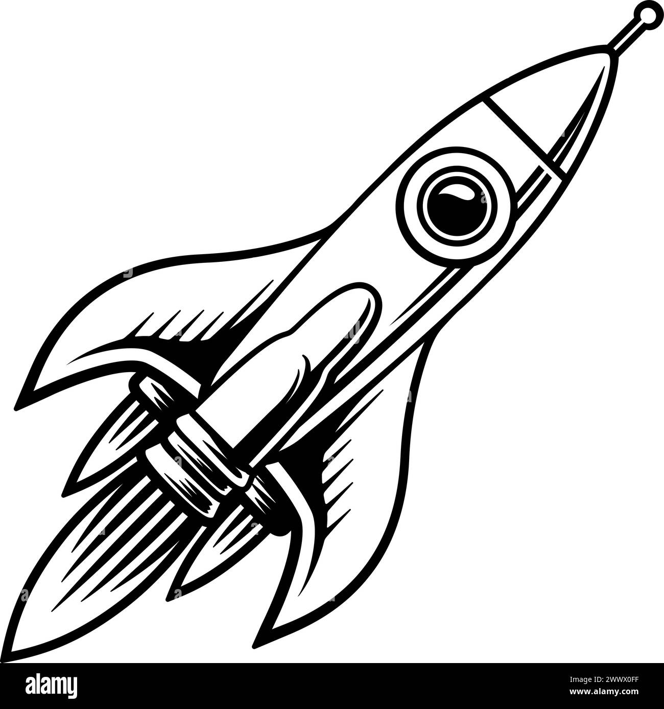 Raumschiff Rocket Space Ship Cartoon Raumschiff Rocketship Stock Vektor