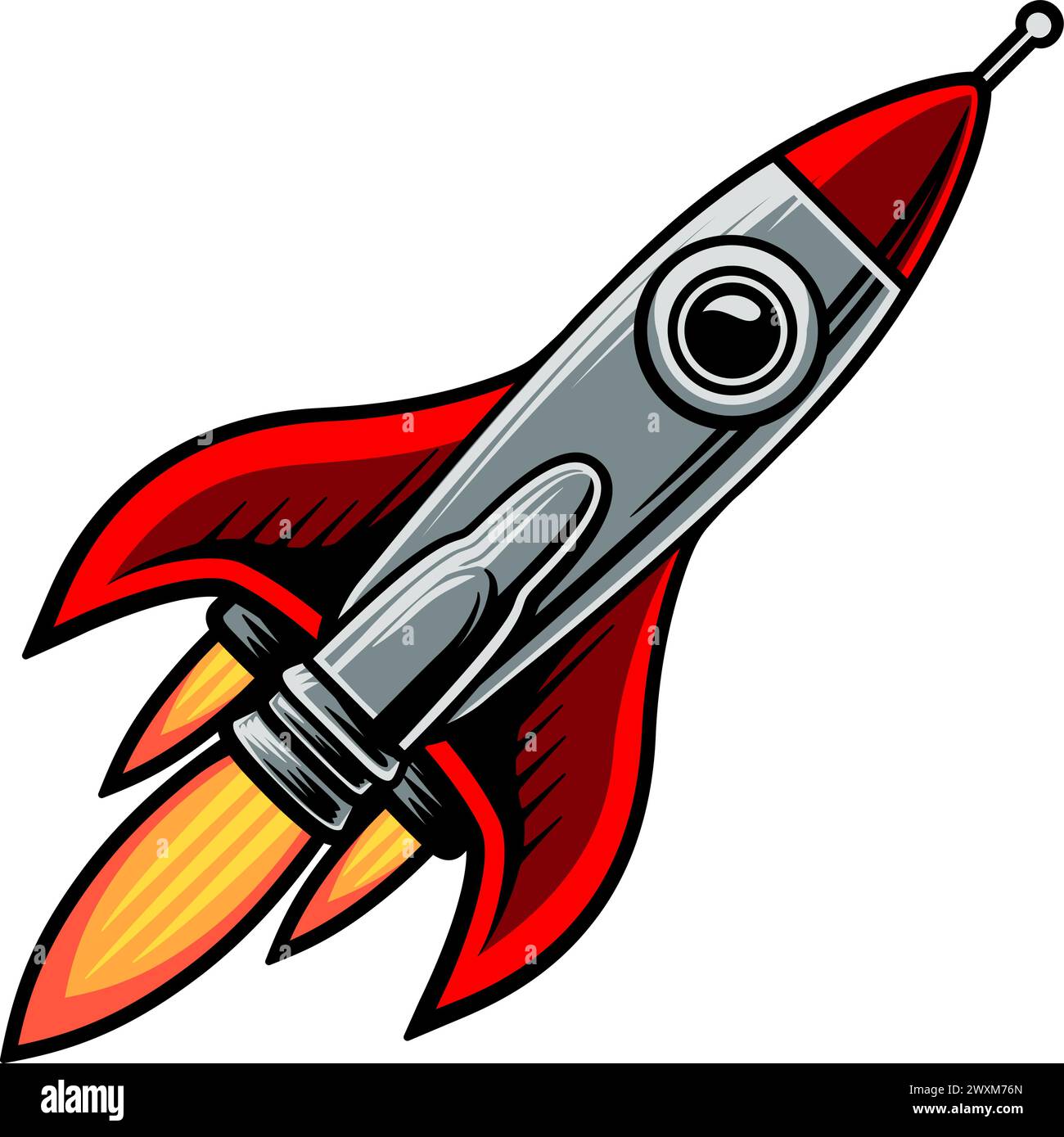 Raumschiff Rocket Space Ship Cartoon Raumschiff Rocketship Stock Vektor