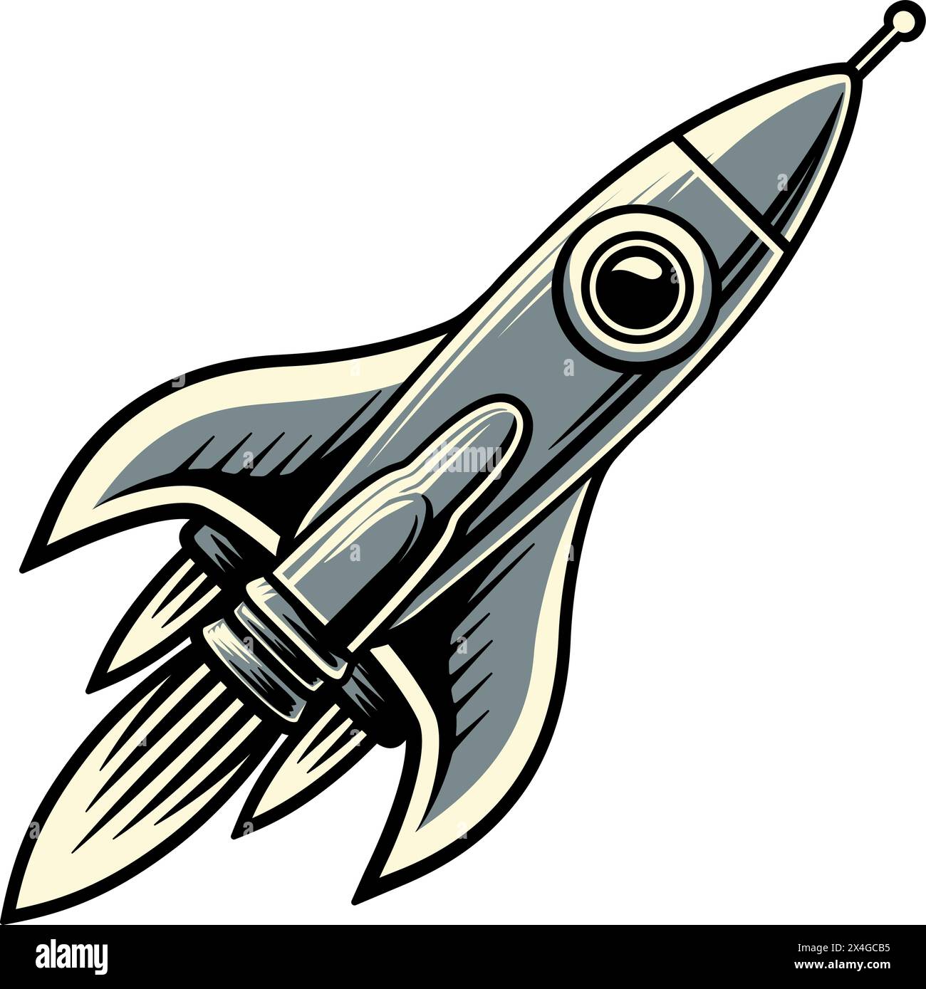 Raumschiff Rocket Space Ship Cartoon Raumschiff Rocketship Stock Vektor