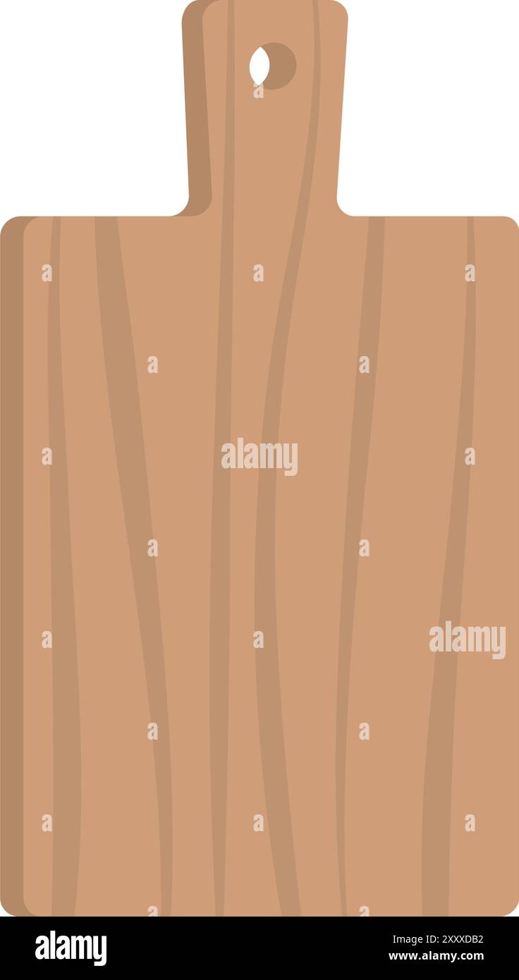 Rustikales Schneidebrett aus Holz isoliert, Kochen und Zubereiten von Speisen Stock Vektor