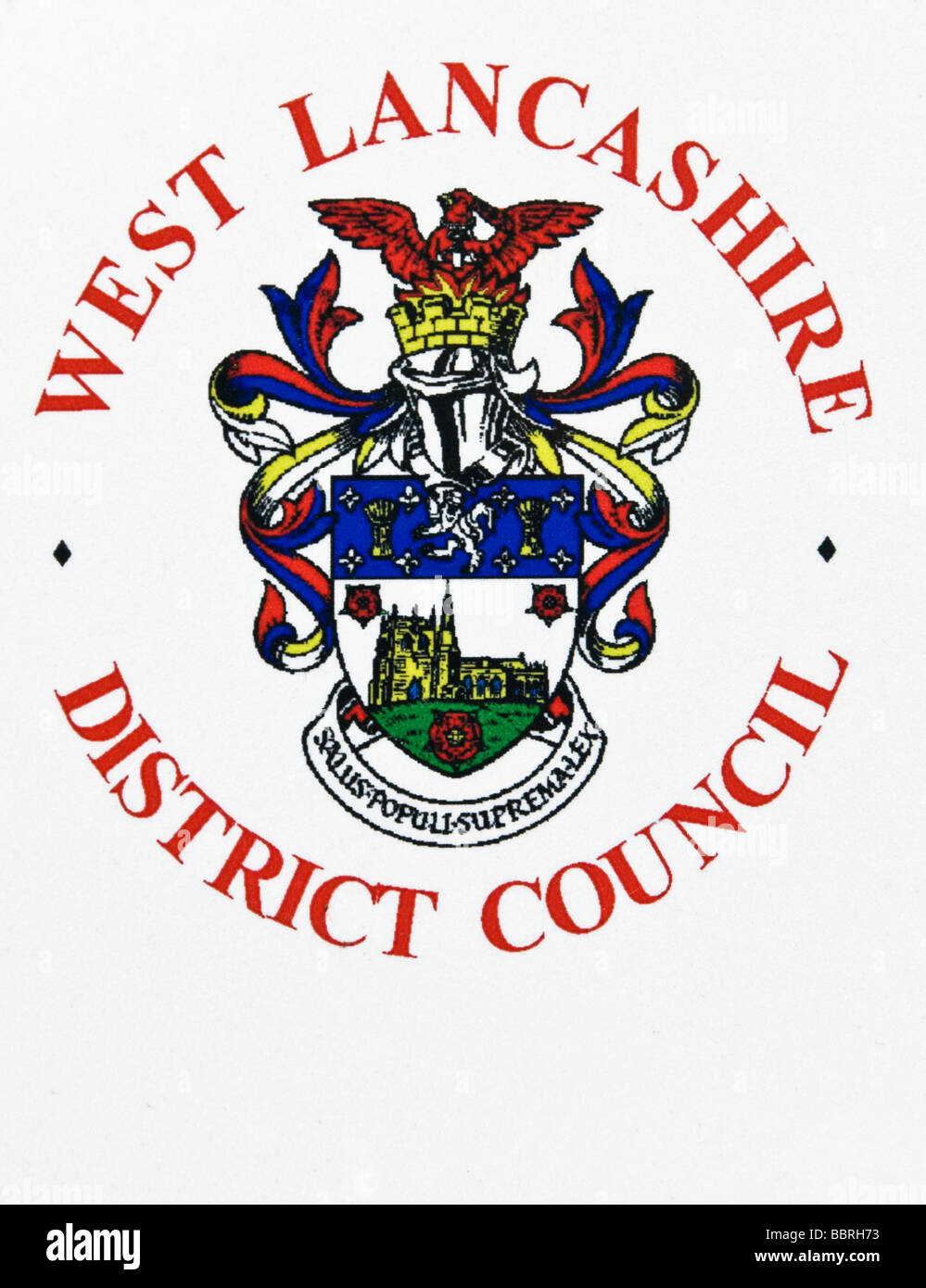 Wappen von West Lancashire District Council Stockfoto