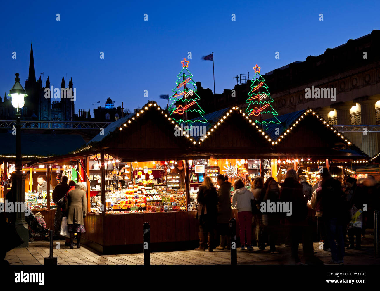 Edinburgh Weihnachten deutsche Markt, Schottland, Vereinigtes Königreich, Europa 2011 Stockfoto