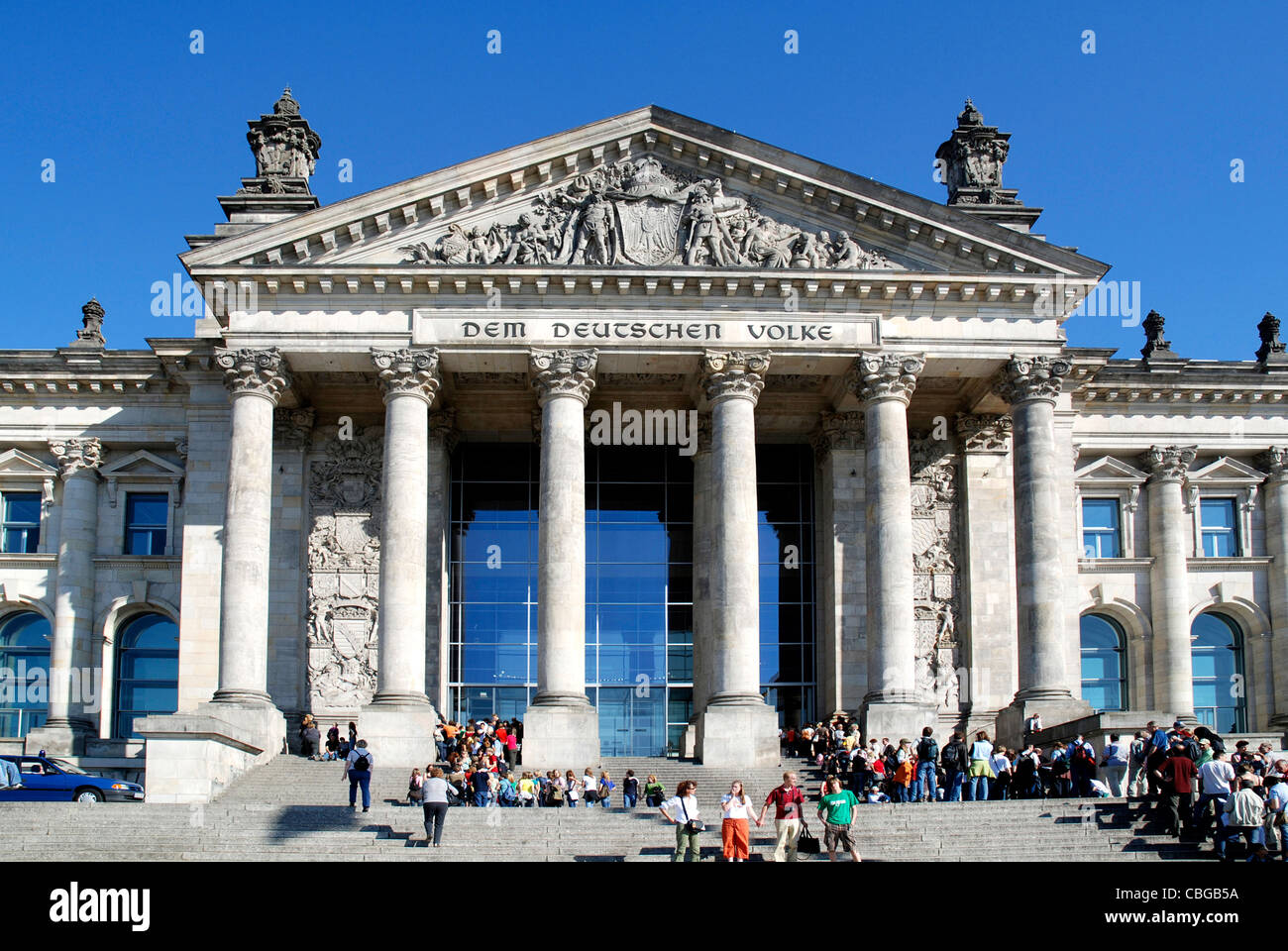 Deutschen Reichstag Gebäude in Berlin - Sitz des deutschen Bundes Parlament Bundestag. Stockfoto