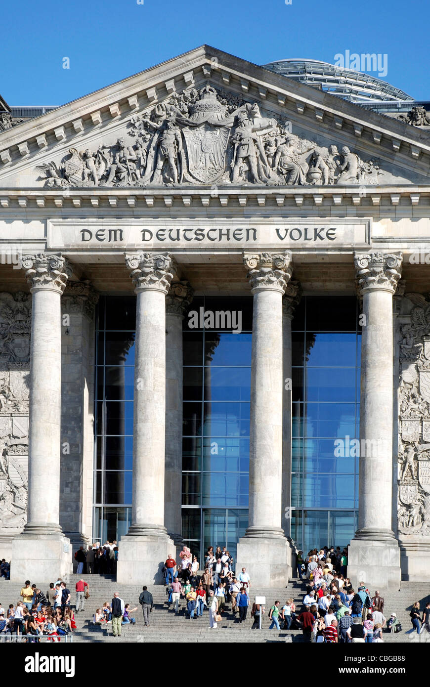 Deutschen Reichstag Gebäude in Berlin - Sitz des deutschen Bundes Parlament Bundestag. Stockfoto