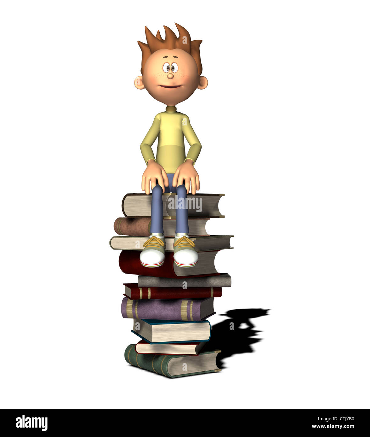 Cartoon Figur junge mit Buch Stockfoto