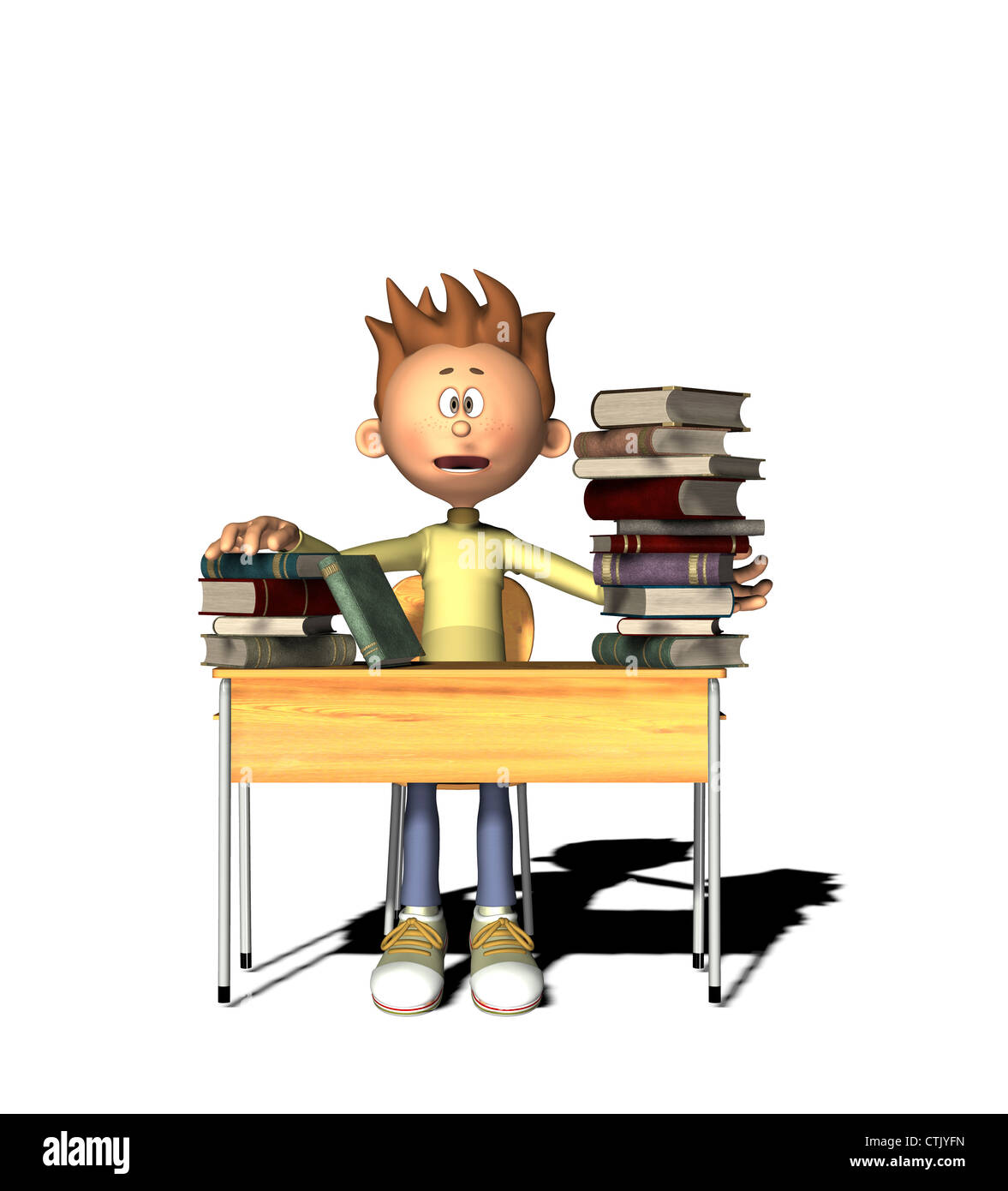 Cartoon Figur junge mit Buch Stockfoto