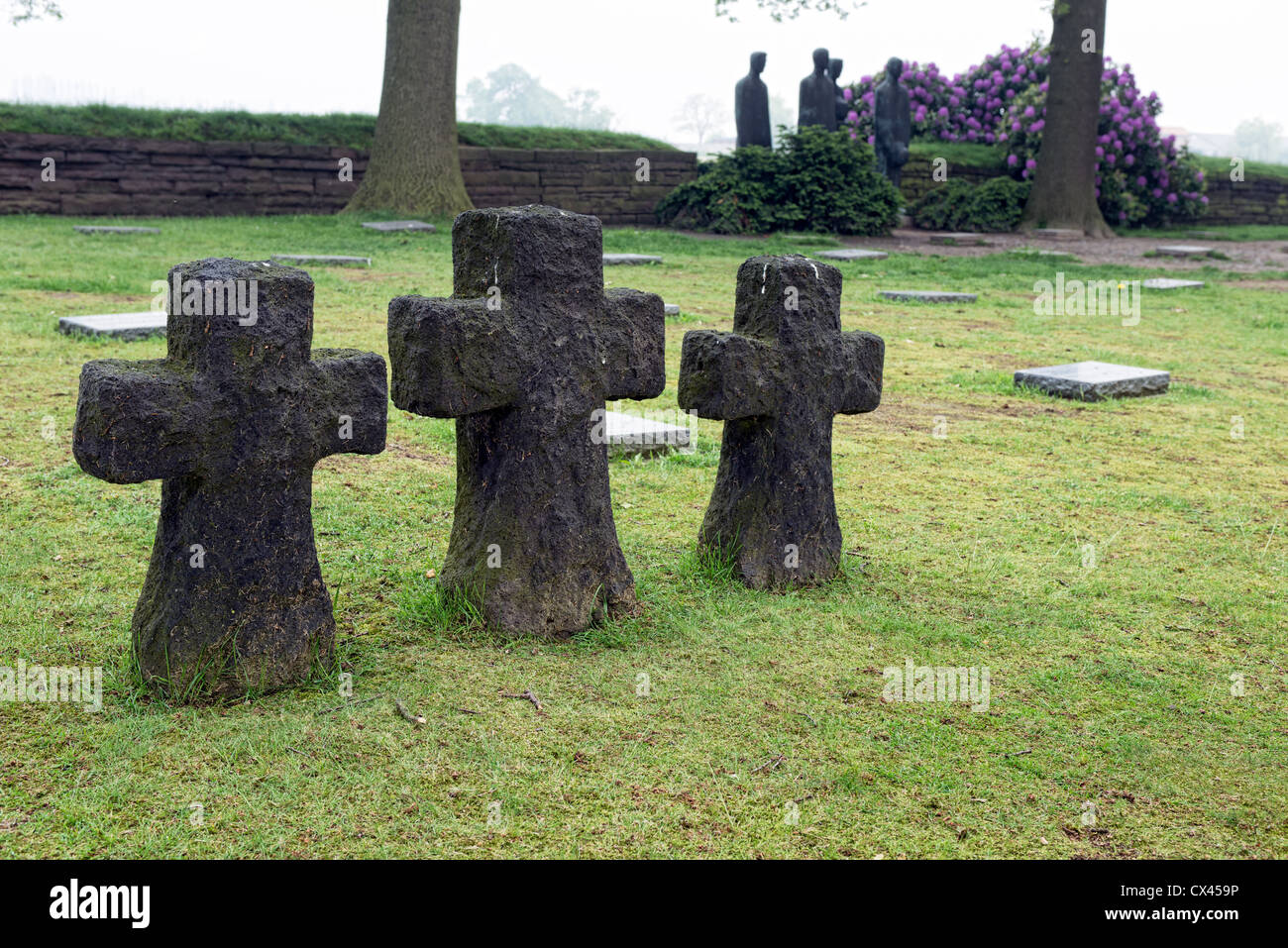 Der deutsche Soldatenfriedhof WW1 bei Langemark, Belgien Stockfoto