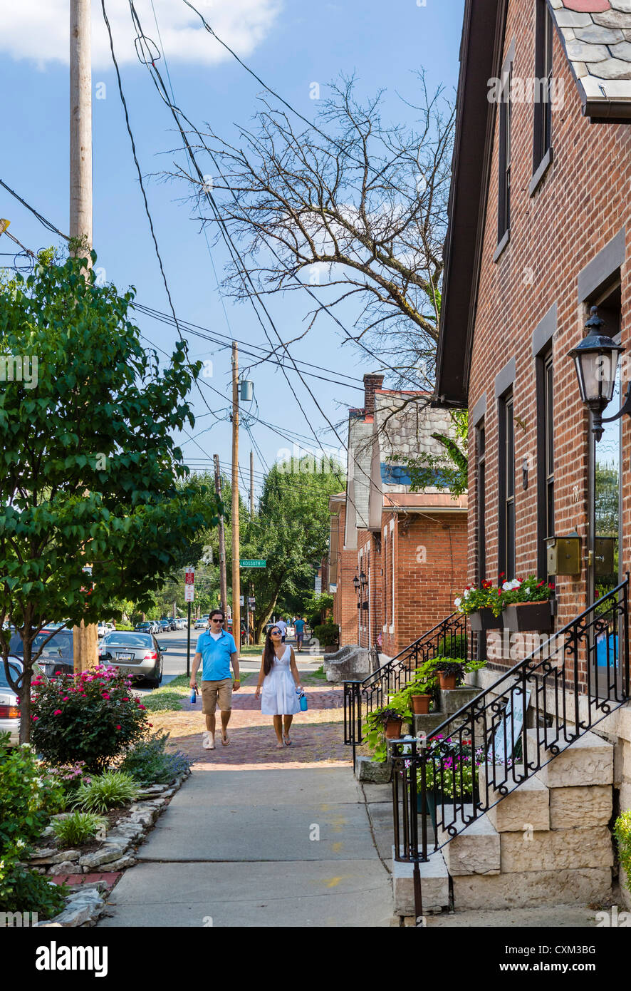 South 3rd Street im Stadtteil German Village, Columbus, Ohio, USA Stockfoto