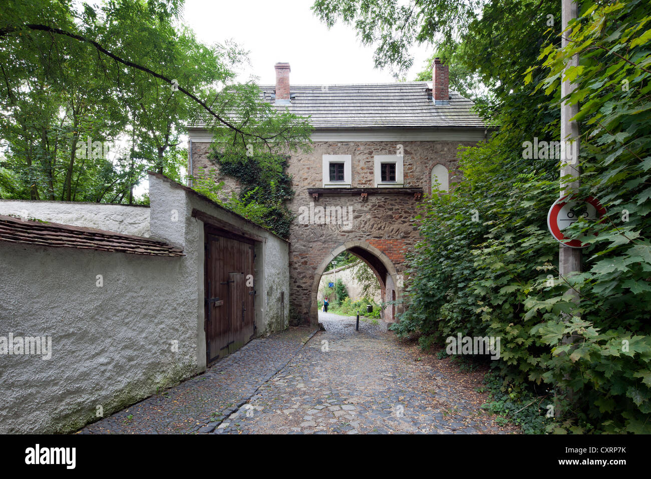 Finstertor Tor, Jugend, die Bauarbeiten der deutschen Stiftung für Denkmalschutz, Görlitz, Oberlausitz, Lusatia, Sachsen Stockfoto