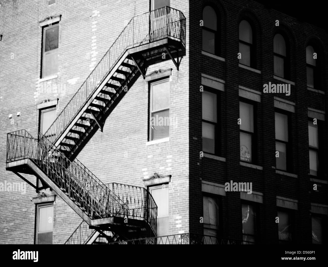 Treppe und Gebäude in Galena, Ilinois Stockfoto