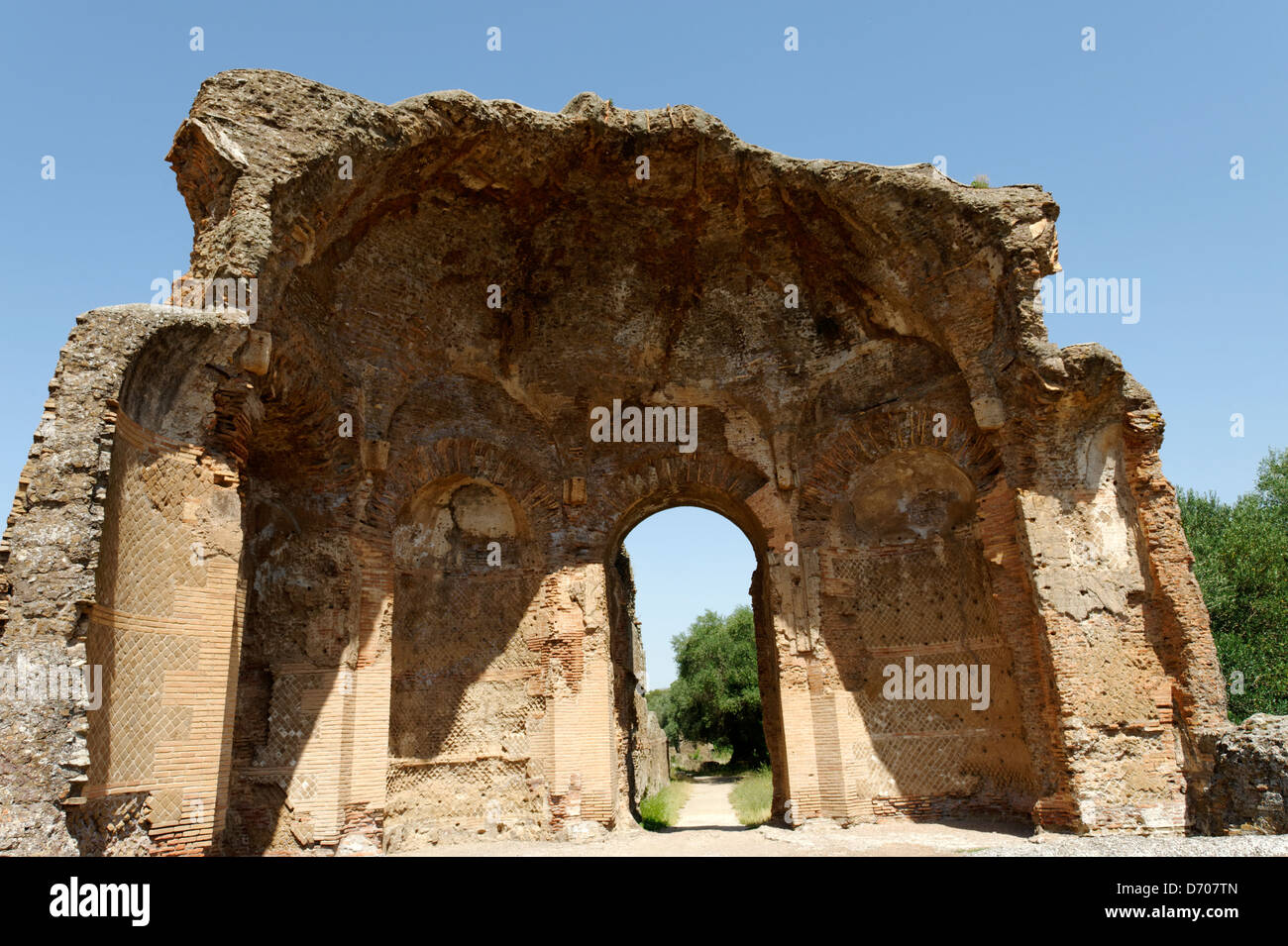 Villa Adriana. Tivoli. Italien. Blick auf Eingang Vestibulum der Piazza d ' Oro oder Golden Square, so genannt, weil die Ausgrabungen Stockfoto