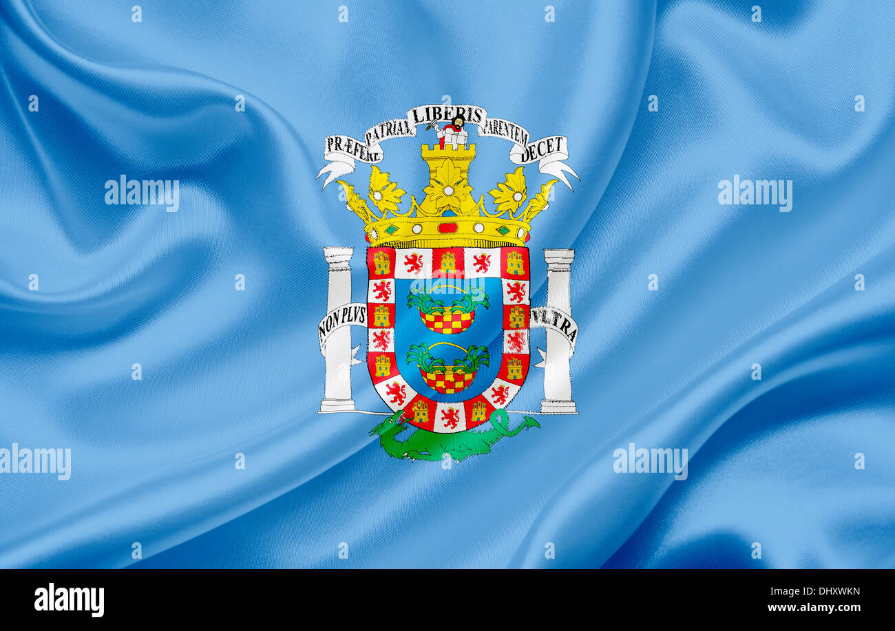 Melilla im Wind wehende Flagge Stockfoto