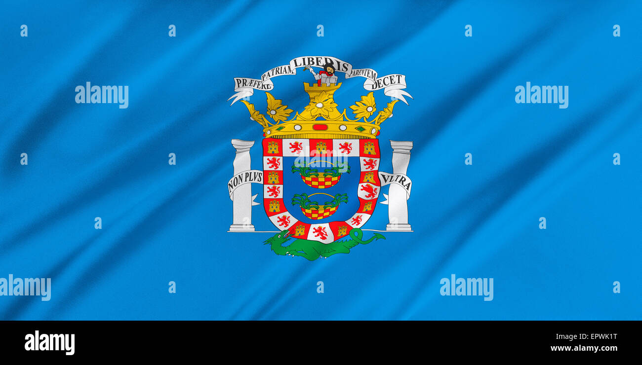 Flagge von Melilla Stockfoto