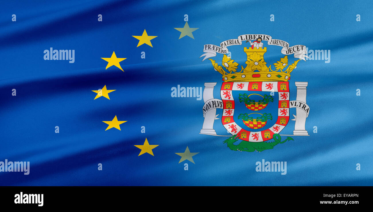 Europäische Union und Melilla. Stockfoto