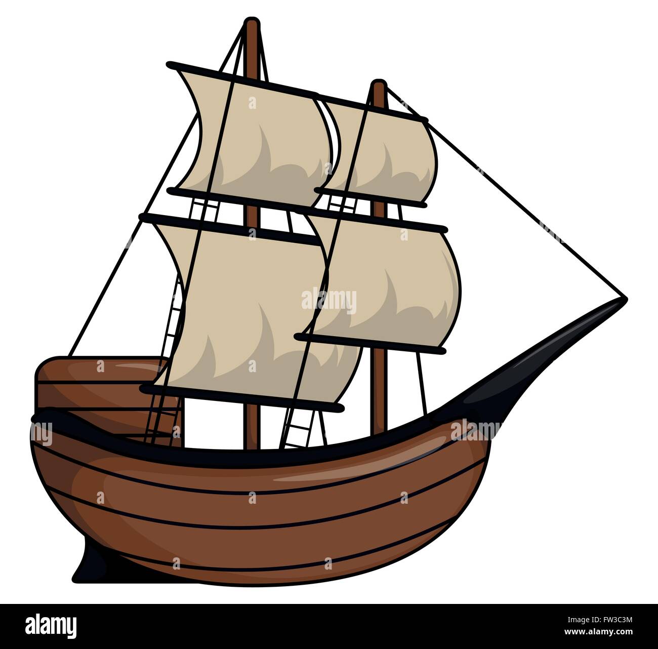 Piraten Schiff Cartoon illustration Stock Vektor