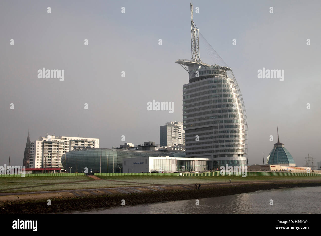 Atlantic Hotel Sail City, Havenwelten Bezirk, Bremerhaven, Bremen Stockfoto