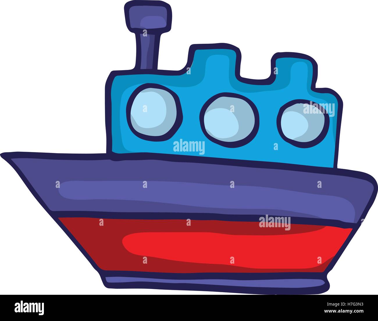 Stilsammlung Schiff Cartoon für Kinder-Vektor-illustration Stock Vektor