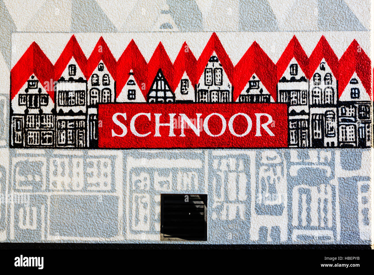 Scnnoor Bezirk Wandschild, Bremen 2016 Stockfoto