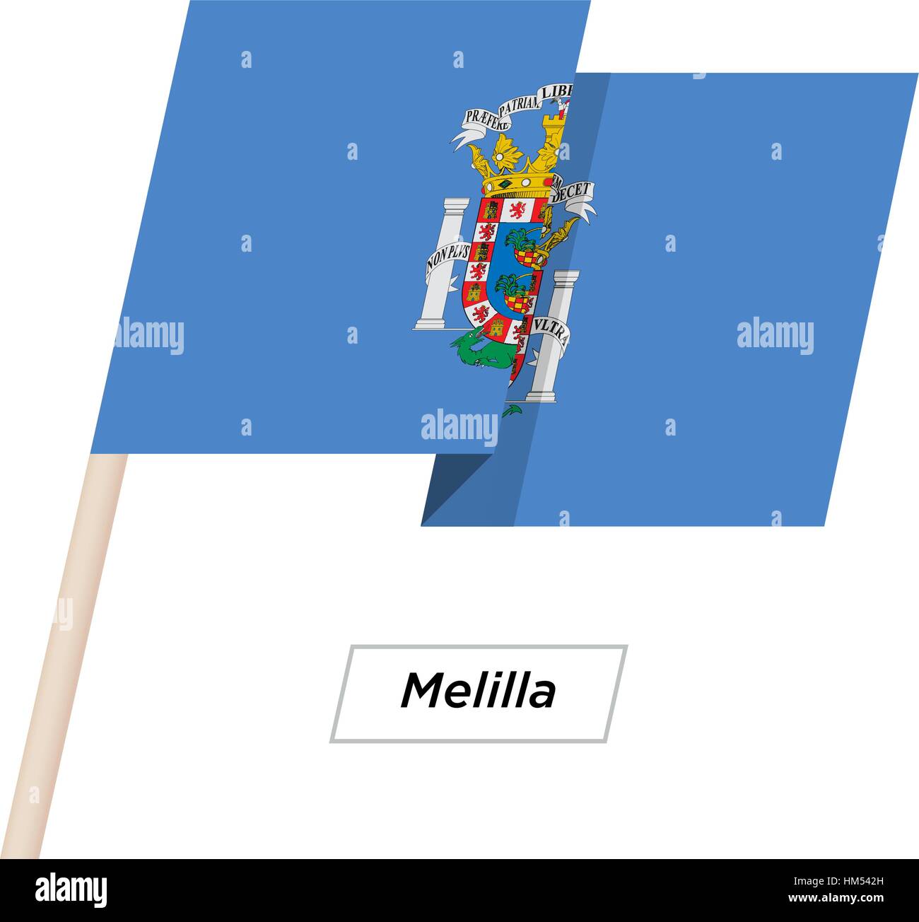 Melilla Band winken Flag, Isolated on White. Vektor-Illustration. Stock Vektor