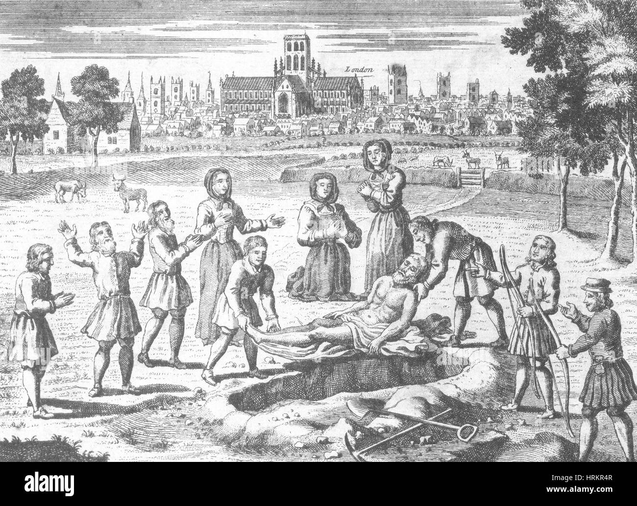 Große Pest von London 1665 Stockfoto