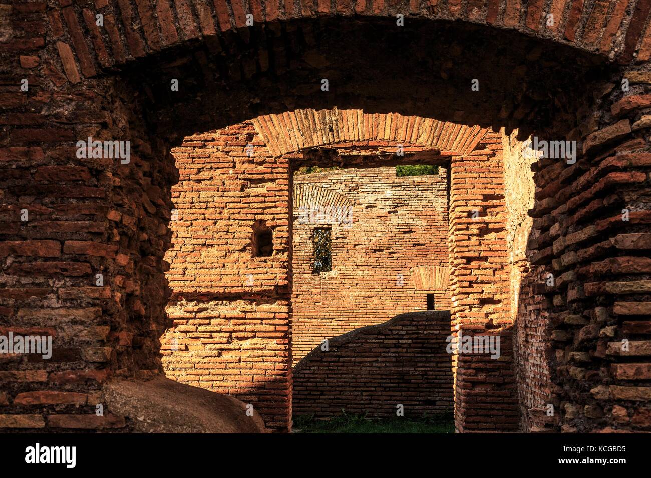 Ruinen von Ostia Antica, in der Nähe von Rom, Italien. Stockfoto