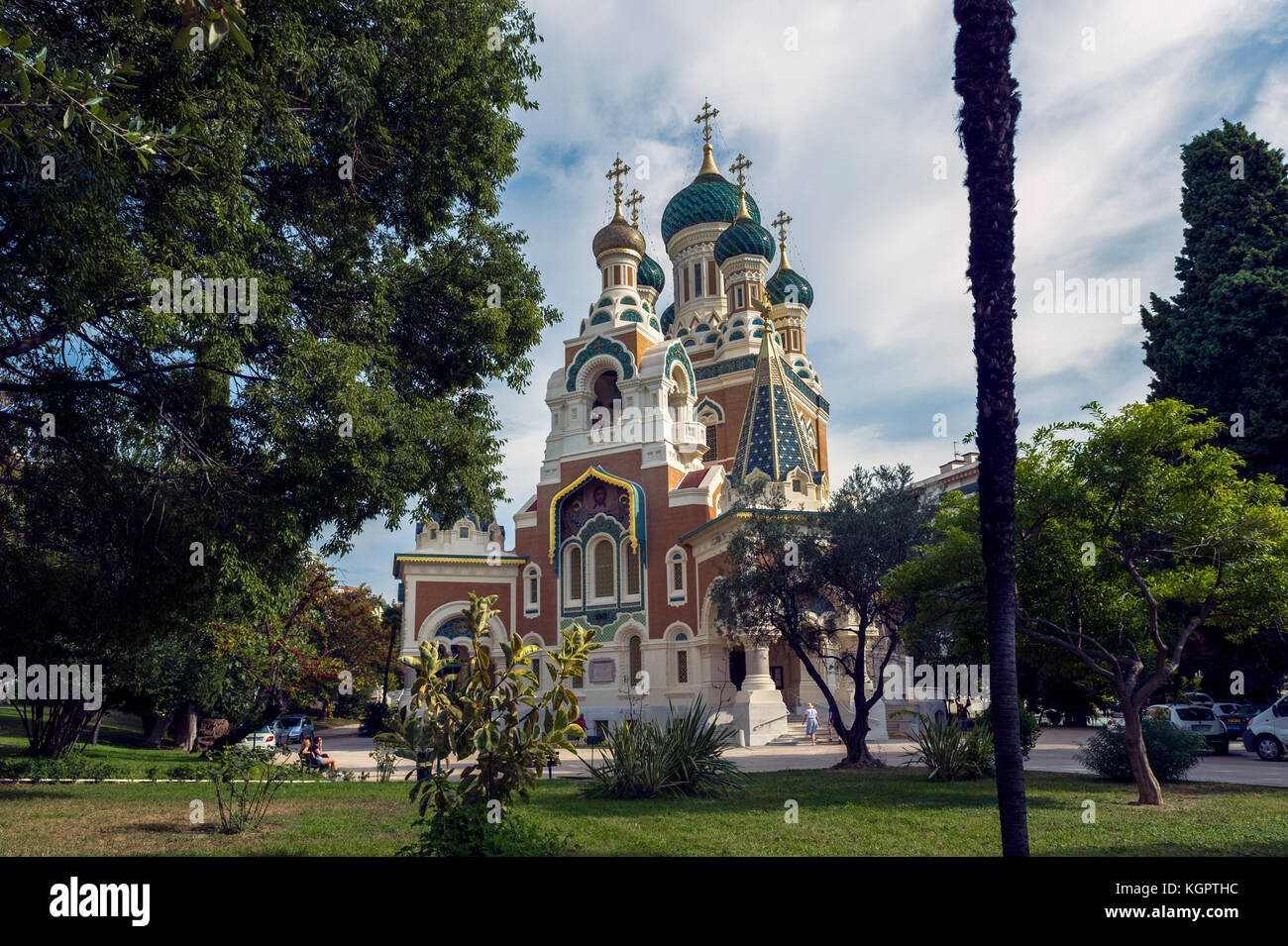 Europa. Frankreich. Alpes-Maritimes (06) Nice. Die russisch-orthodoxe Kathedrale Saint Nicolas (1912 eröffnet). Stockfoto