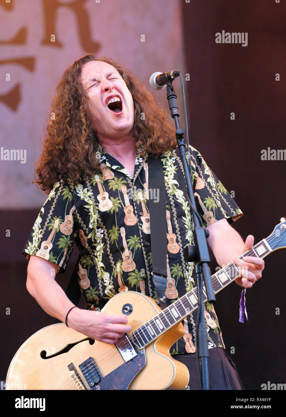 Erica Nockalls der Wunder Material durchführen bei der cropredy Fairport Convention, 8. August 2014 Stockfoto