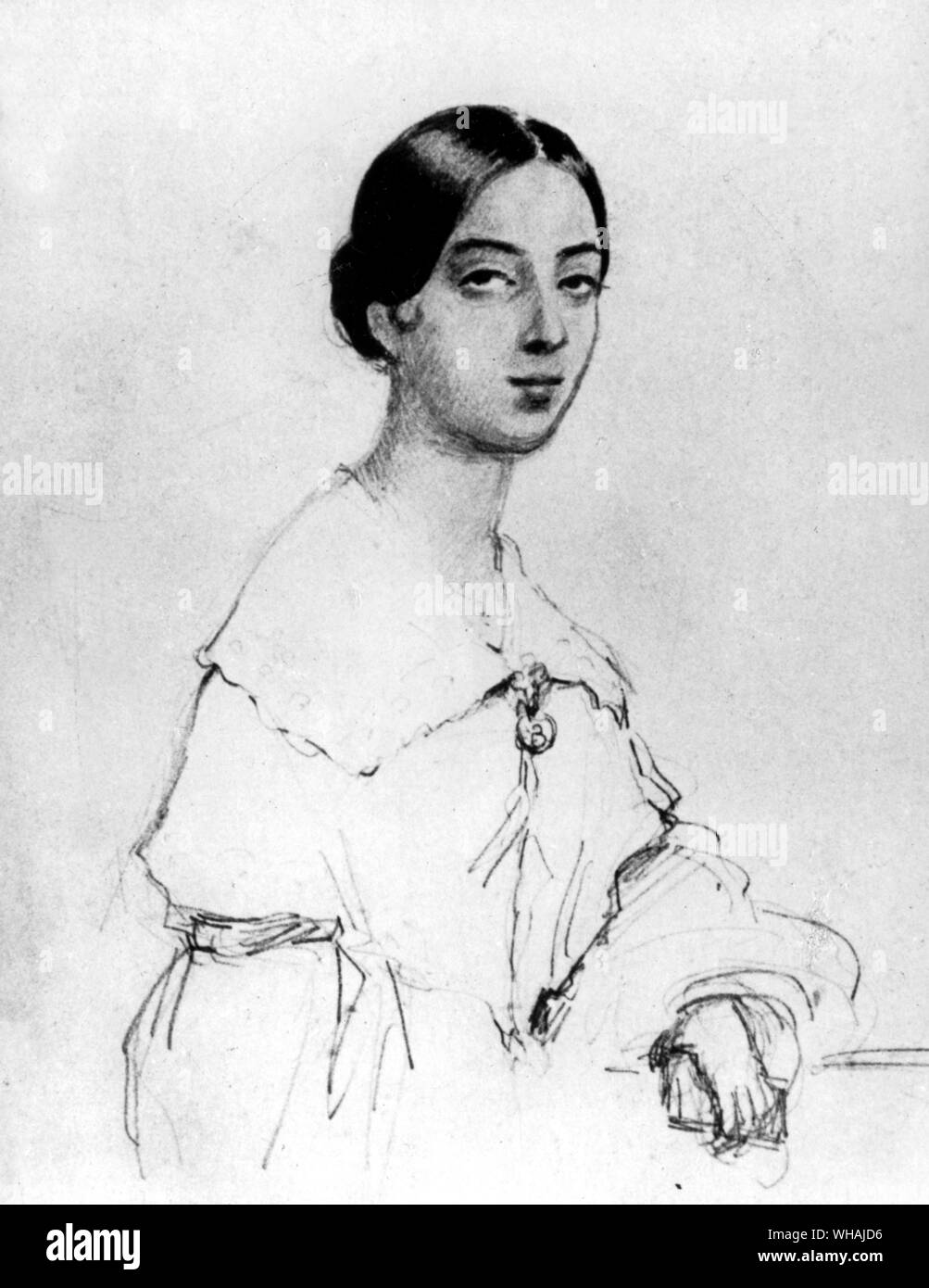 Ein Selbstportrait von Pauline Viardot Garcia in ihrer Jugend Stockfoto