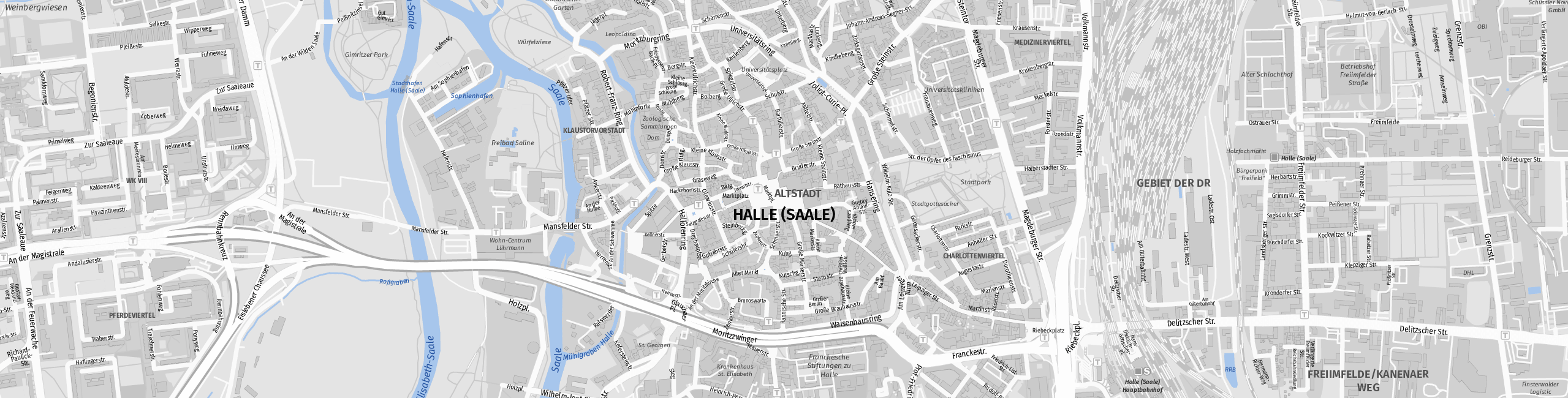 Stadtplan Halle (Saale) zum Downloaden.