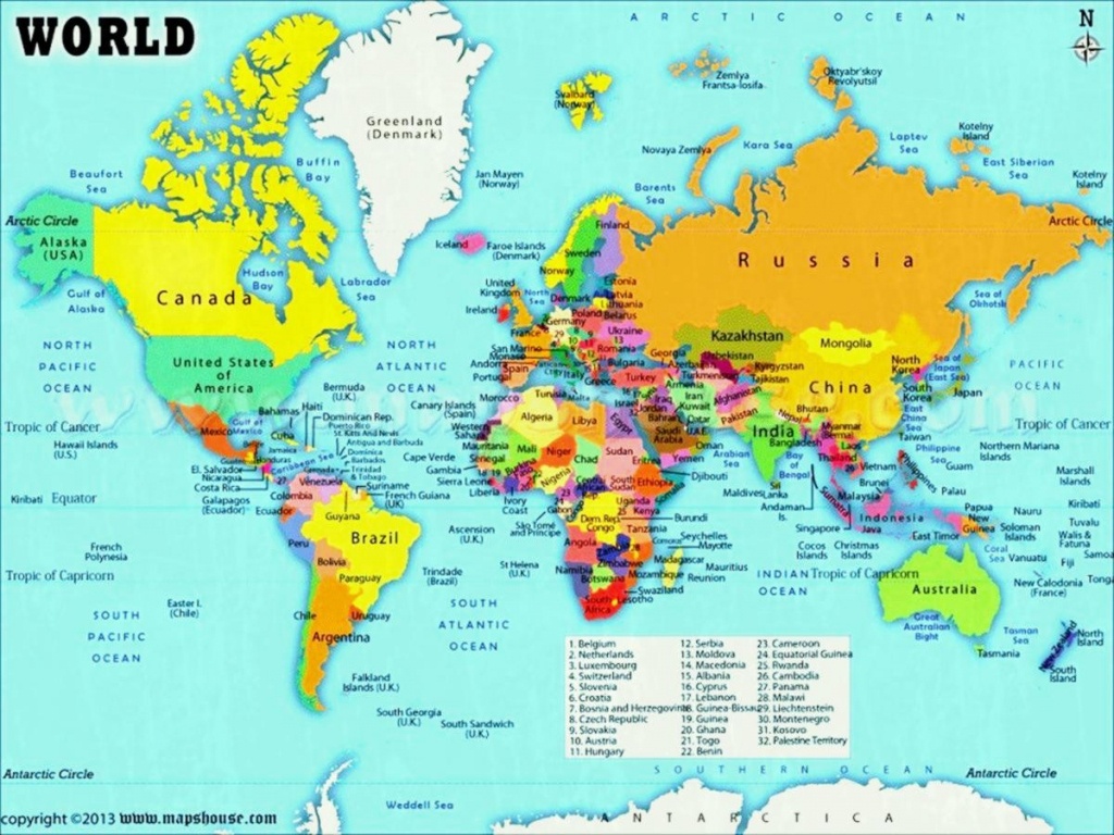 World Map Countries Names - United States Map