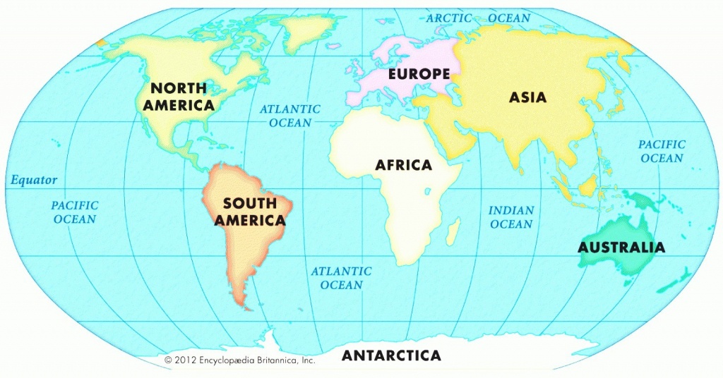 Printable Map Of Continents And Oceans