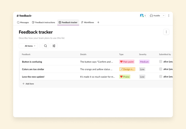 Templates to help you collect and manage feedback