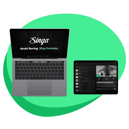 Singa Business app on laptop and tablet