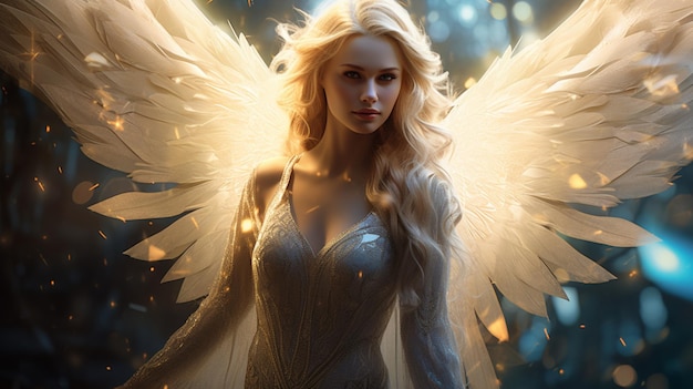 Premium AI Image | Beautiful fantasy angel light royalty wallpaper ...