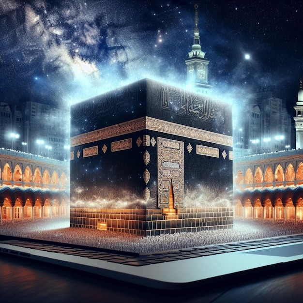 Premium Photo | Beautiful kaaba hajj piglrimage in mecca umra eid al ...