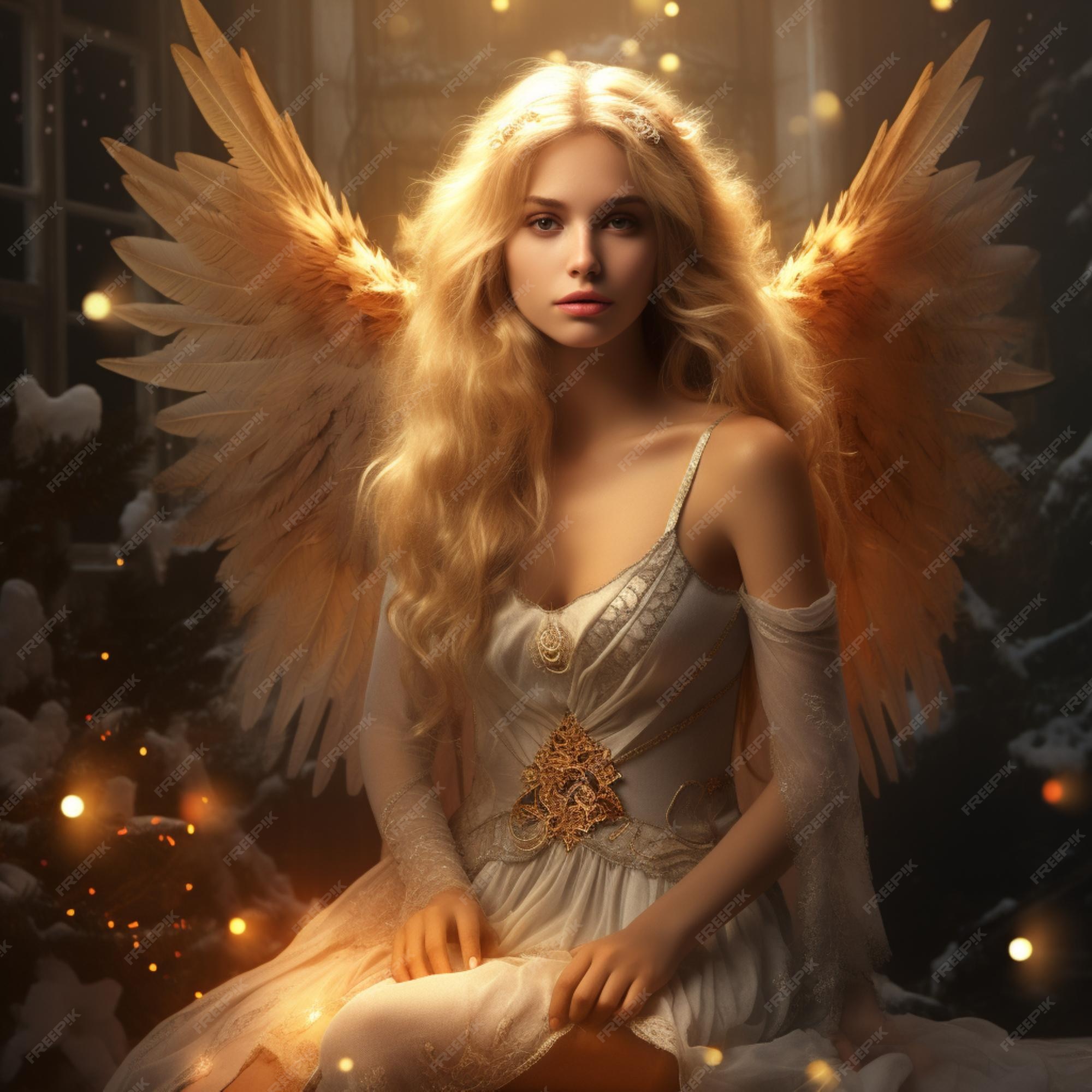 Premium AI Image | Christmas angel gabriel digital art night image Ai ...