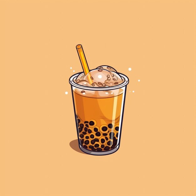 Premium Photo | Cute bubble milk tea Illustration