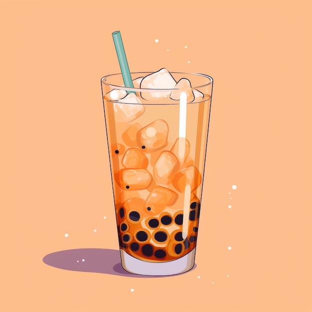 Premium Photo | Cute bubble milk tea Illustration