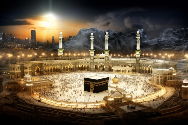 Premium Photo | Illustration of Beautiful kaaba hajj piglrimage in ...