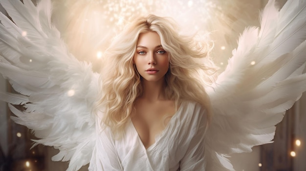 Premium AI Image | Marvelous and gorgeous woman angel with massive ...