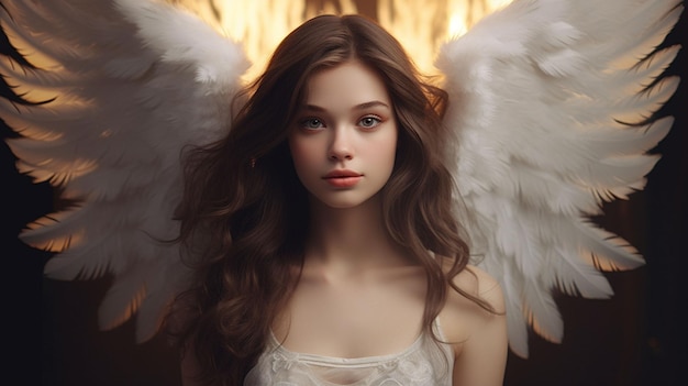 Premium AI Image | Marvelous and gorgeous woman angel with massive ...