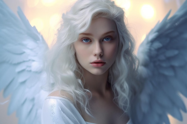 Premium AI Image | Marvelous and gorgeous woman angel with massive ...