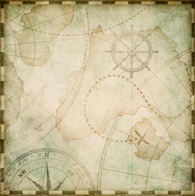 Premium Photo | Old abstract pirates map stylization