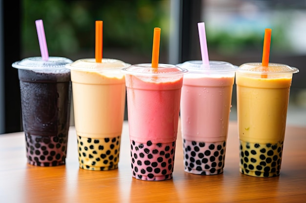 Premium AI Image | Taiwanese bubble tea and Thai bubble tea